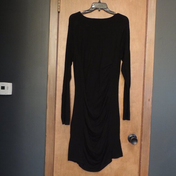 Express Black Ruched Bodycon Long Sleeve Dress Extra Large - Picture 5 of 6
